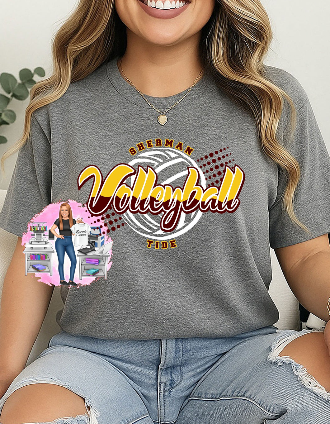 Sherman Tide Volleyball Tee