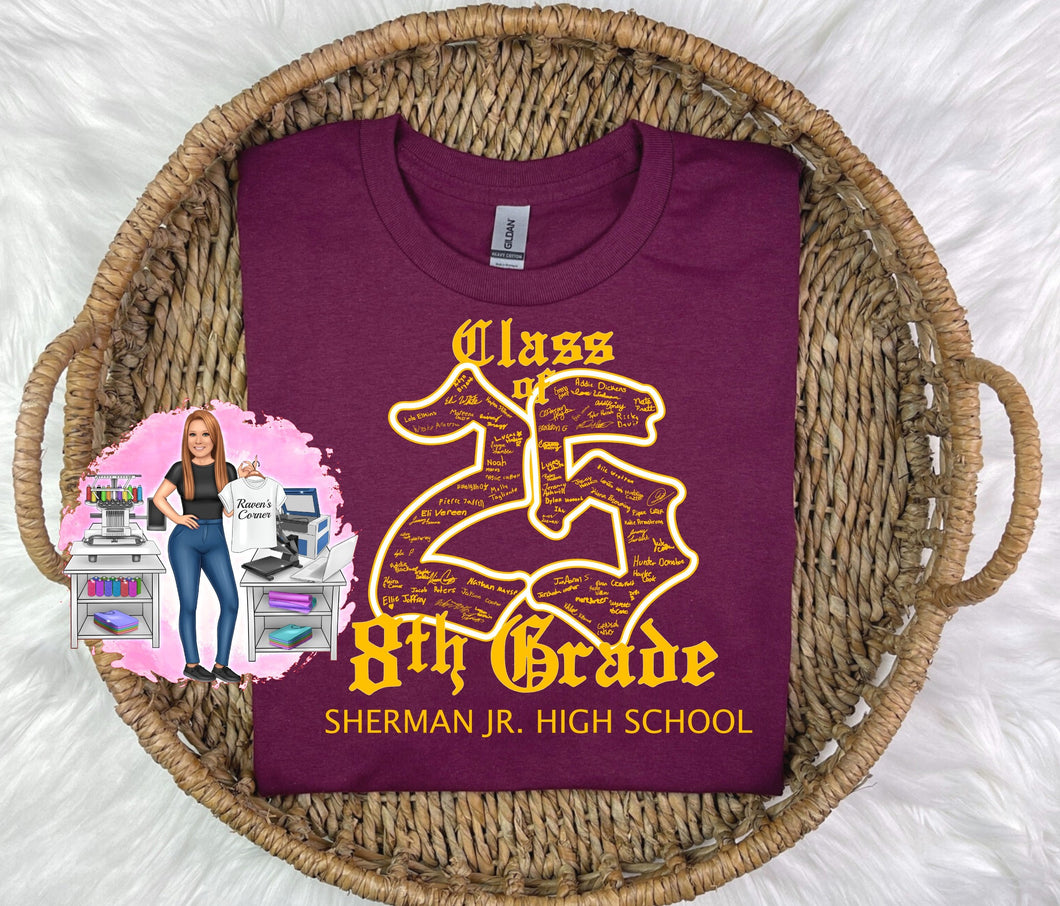 SJHS 2025 8TH Grade Class Signature Tee