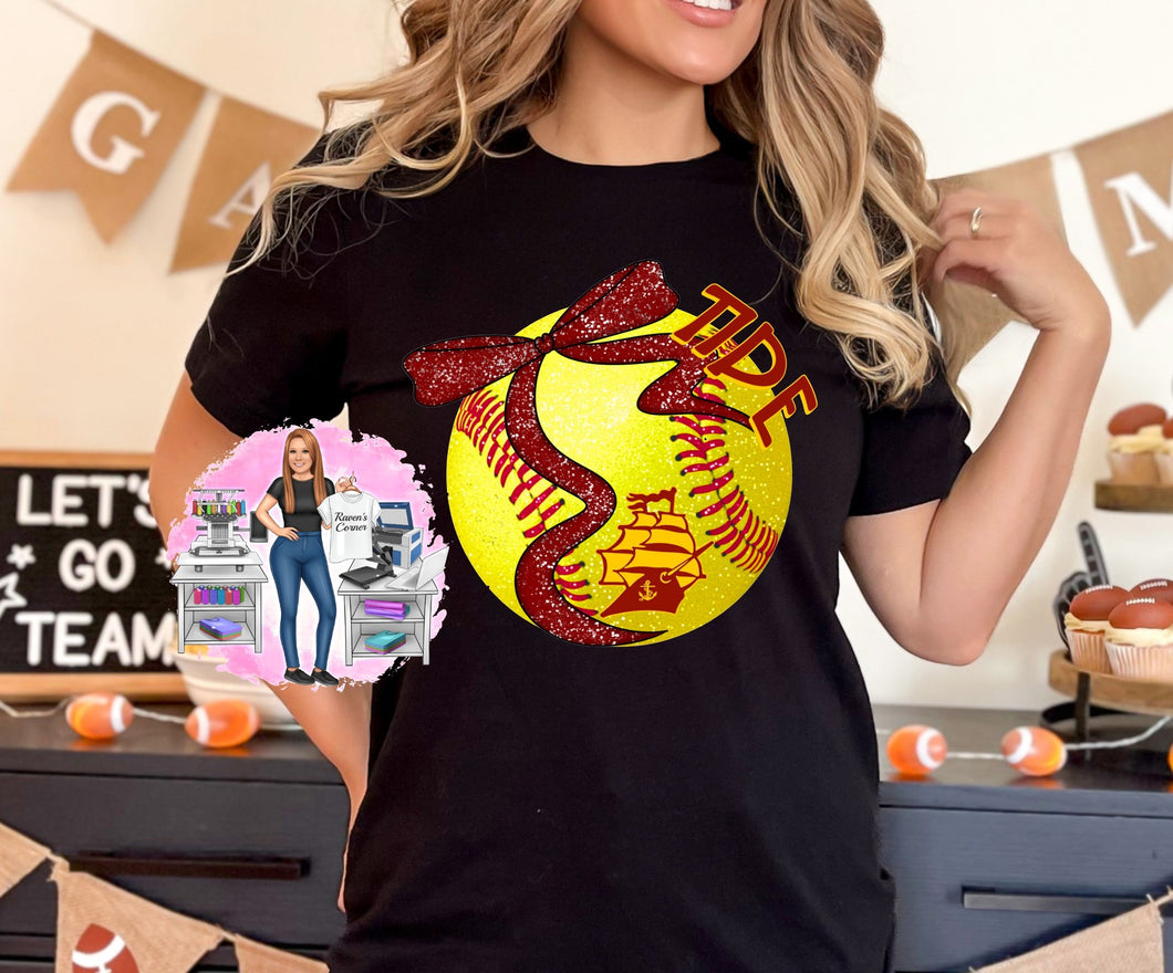 Sherman Tide Softball Tee w/ Bow