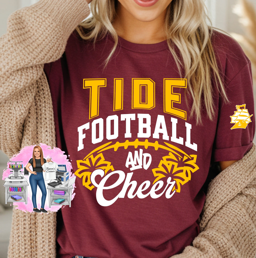 Tide Football & Cheer w/ Ship on the Sleeve Tee