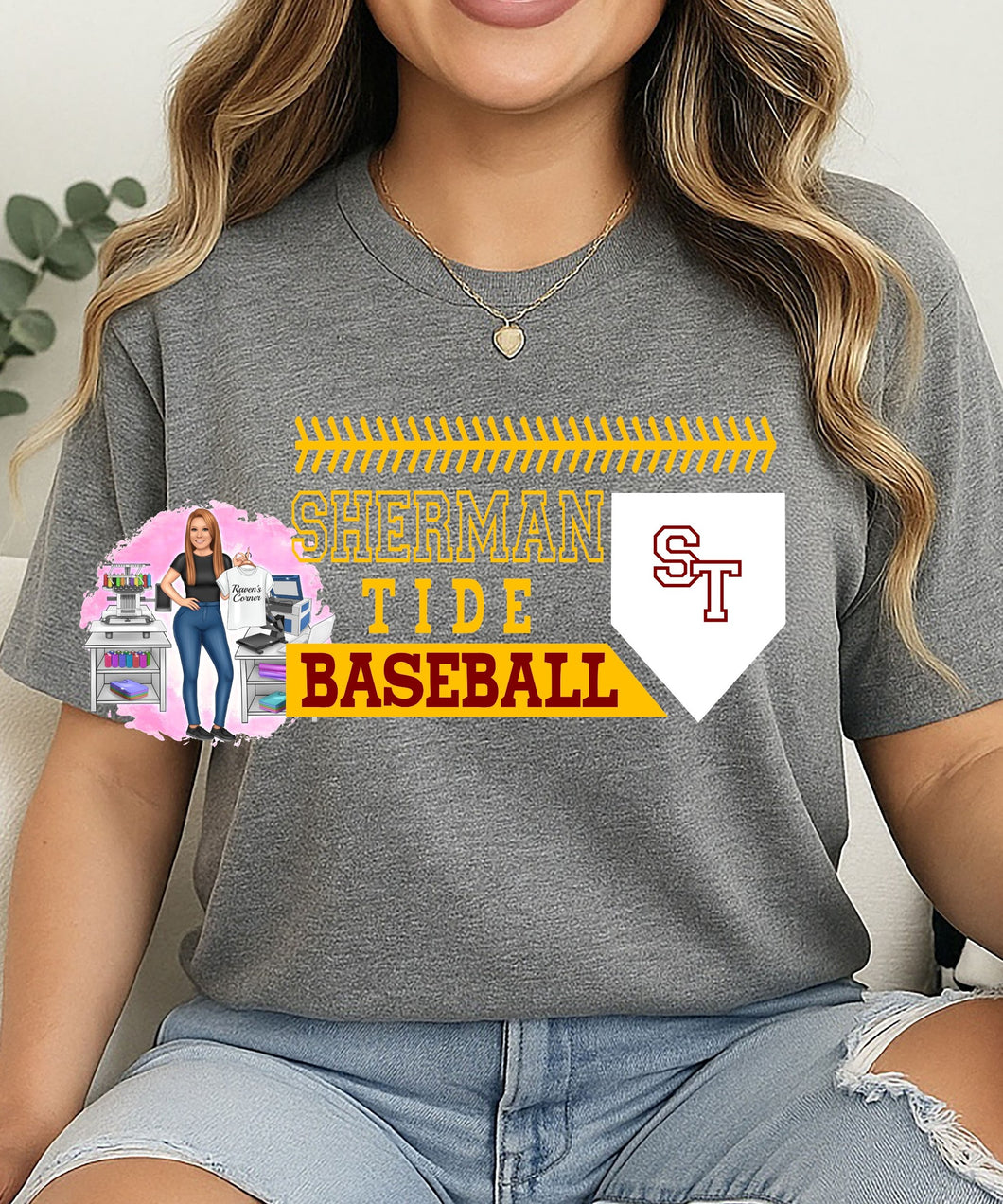 Sherman Tide Baseball Tee