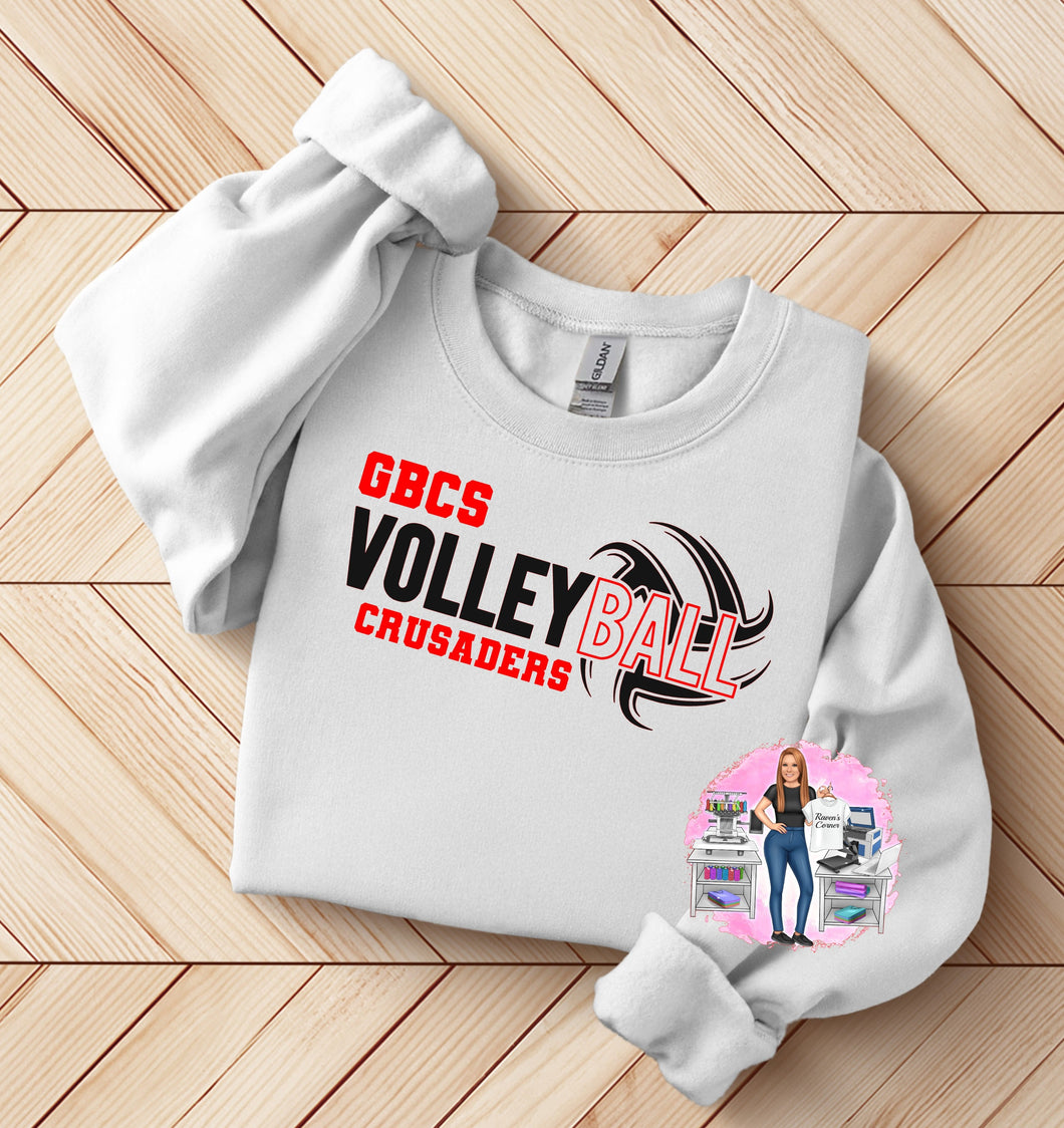 GBCS Crusaders Volleyball Tee , Sweatshirt, Long Sleeves, or Hoodie