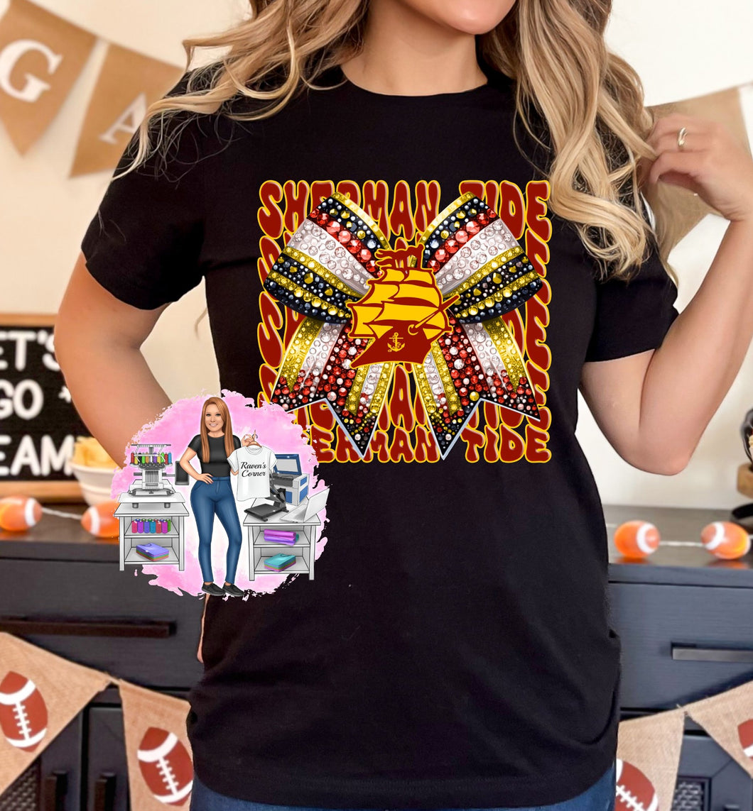 Sherman Tide Faux Sequins Bow Tee