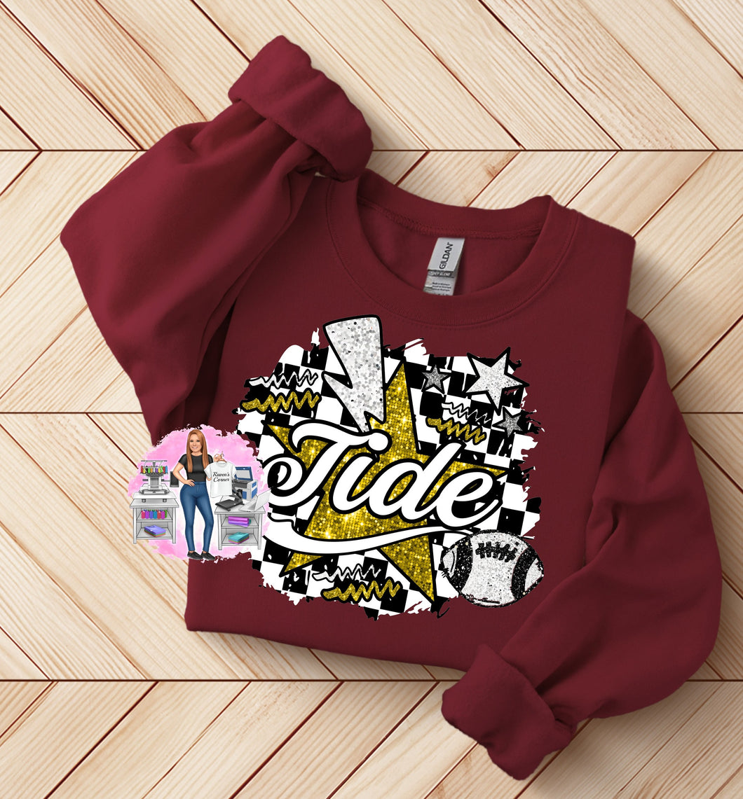Checkered Tide Football Star Tee