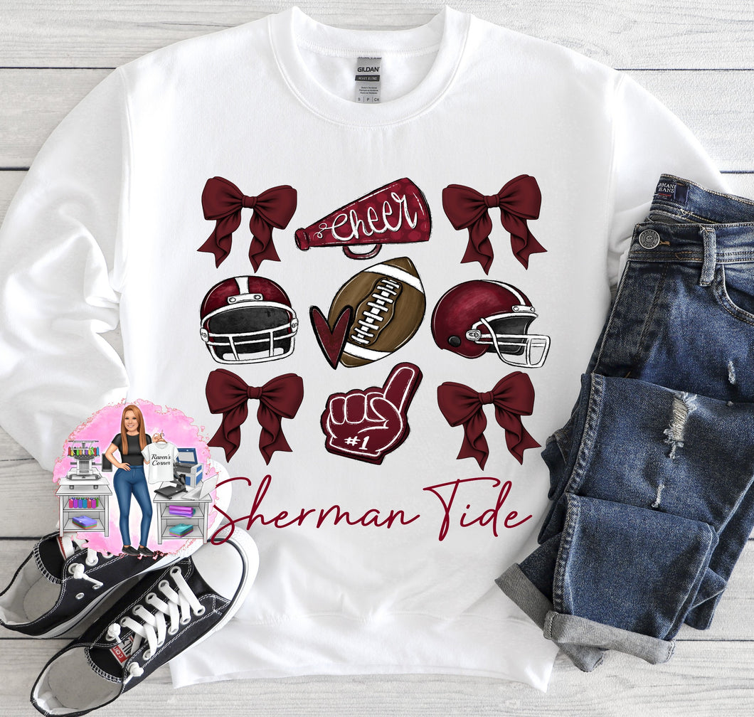 Sherman Tide Football & Cheer Tee