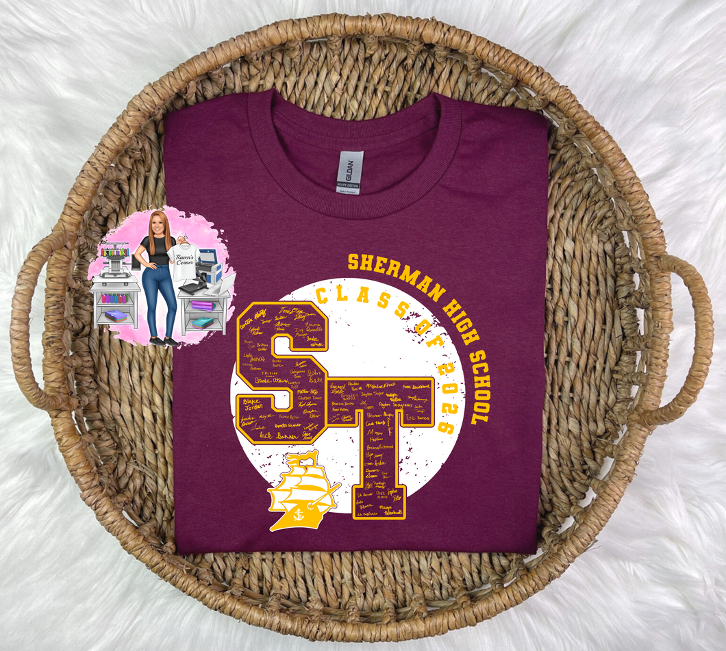 Sherman High School 2026 Seniors Class Signature Tee