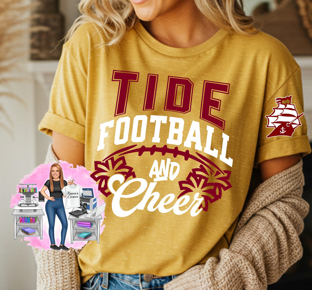 Tide Football & Cheer w/ Ship on the Sleeve Tee