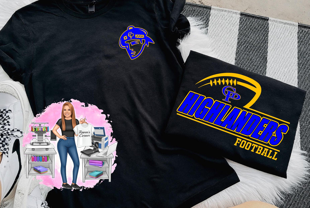GP Highlanders Football Tee w/ Pocket Design