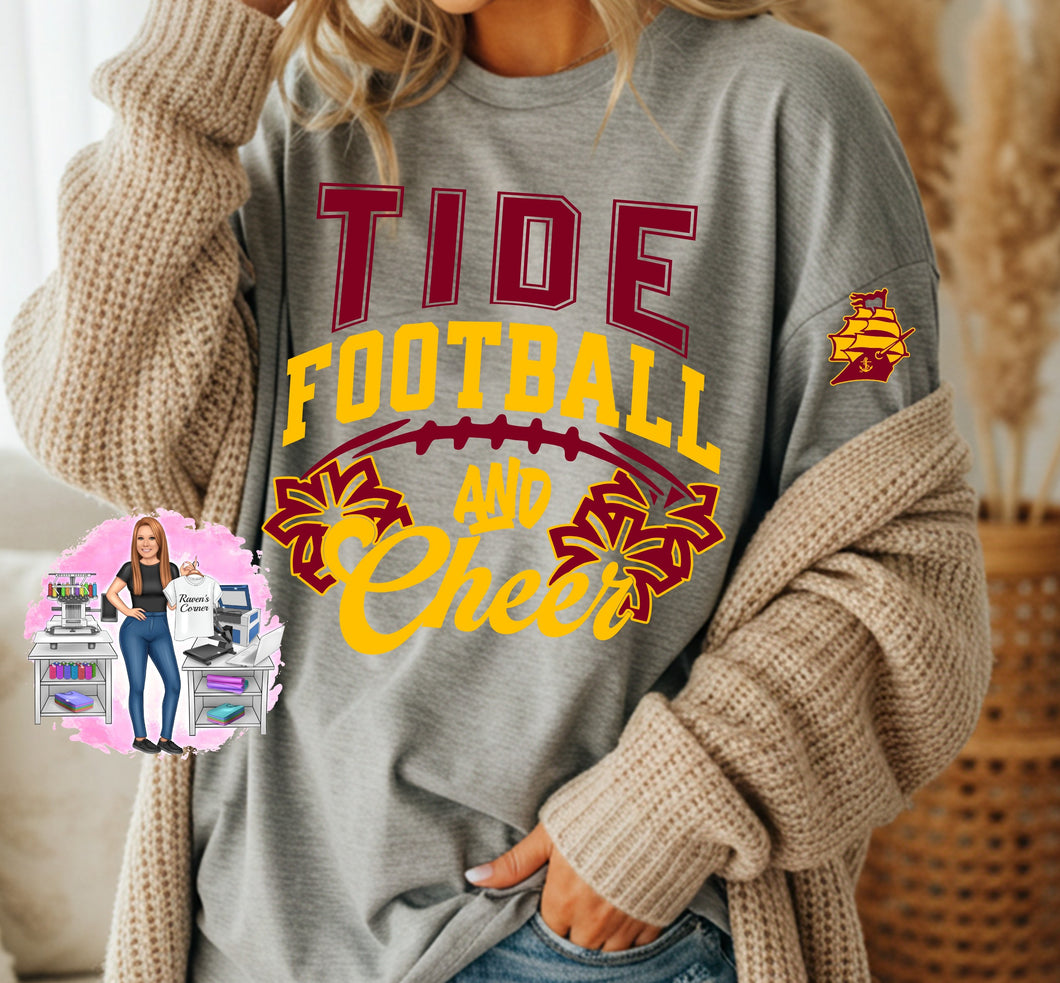 Tide Football & Cheer w/ Ship on the Sleeve Tee