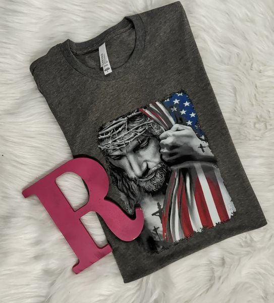 Jesus American Flag Tee