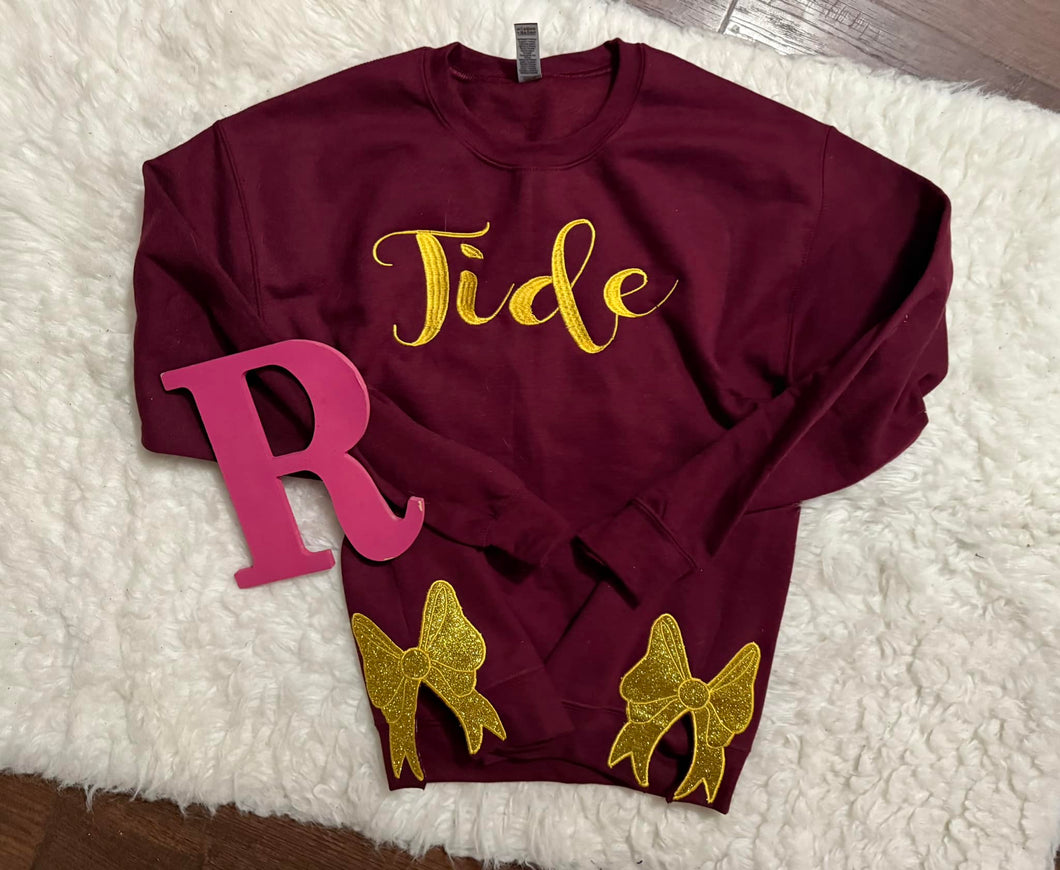 Embroidered Sherman Tide w/ Side Bows