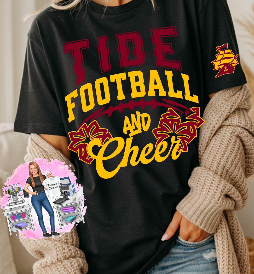 Tide Football & Cheer w/ Ship on the Sleeve Tee