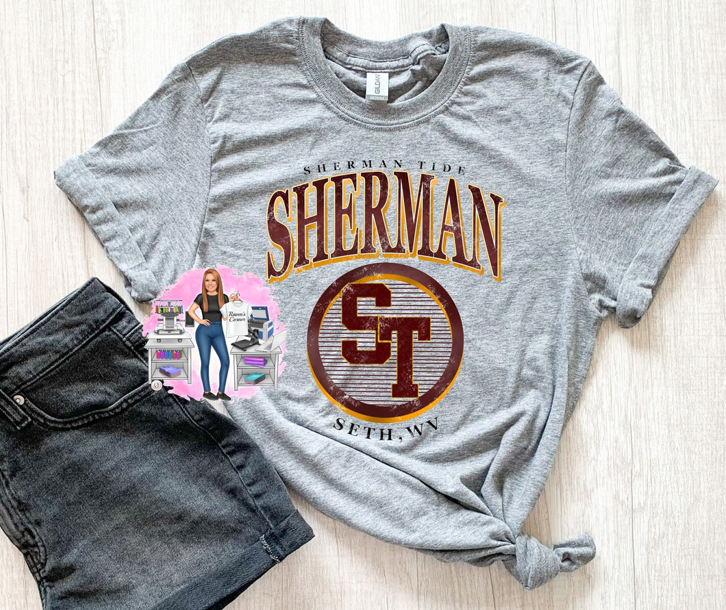 Sherman Tide ST Football Tee