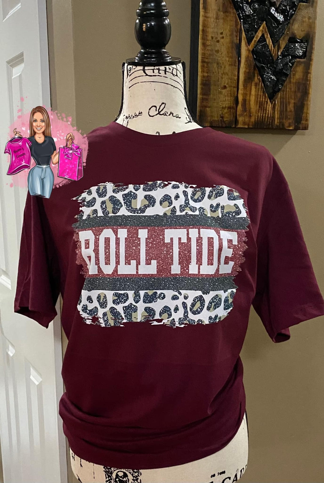 Roll T.  Leopard Tee