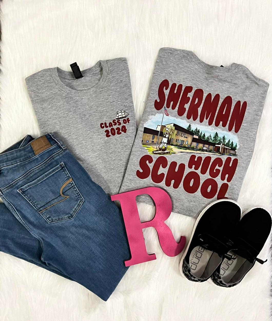 Sherman Tide School Building Tee
