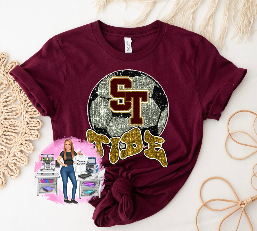 Sherman Tide Faux Sequin Soccer Tee