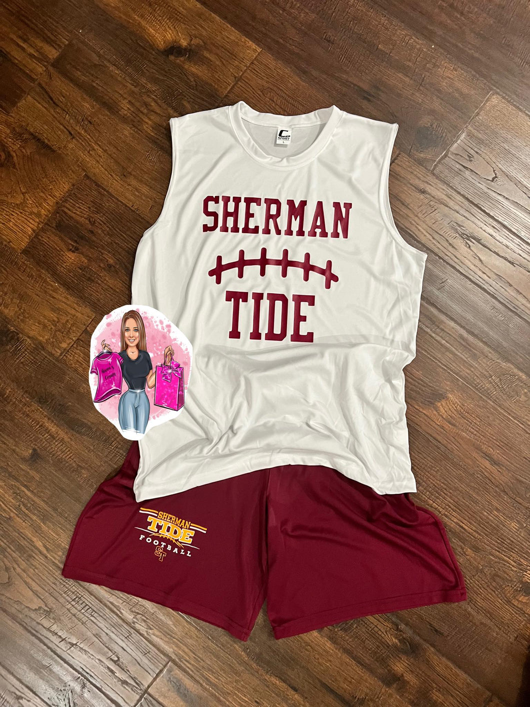 Sherman Tide Football Lace Tee