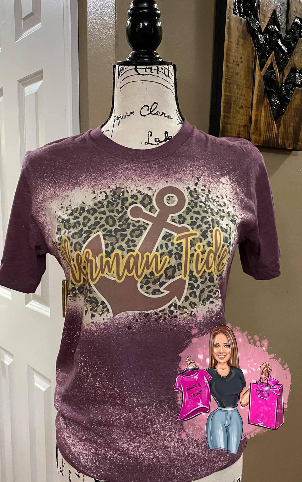 Sherman Tide Anchor w/ Leopard Background Tee