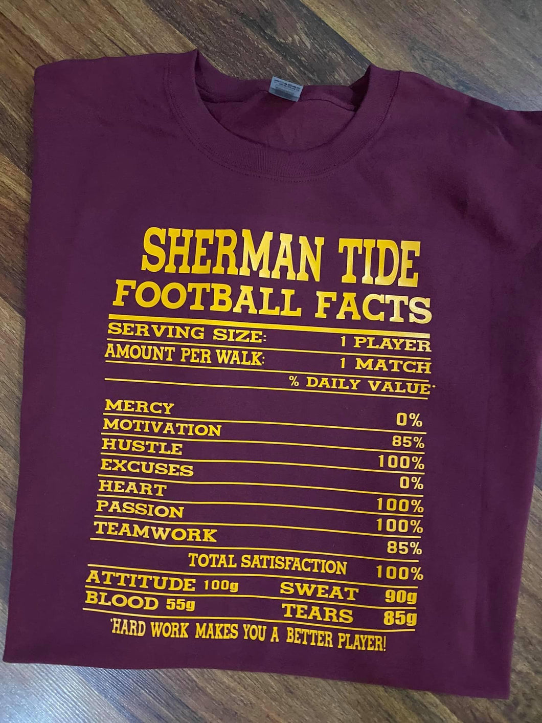 Sherman Tide Football Facts Tee