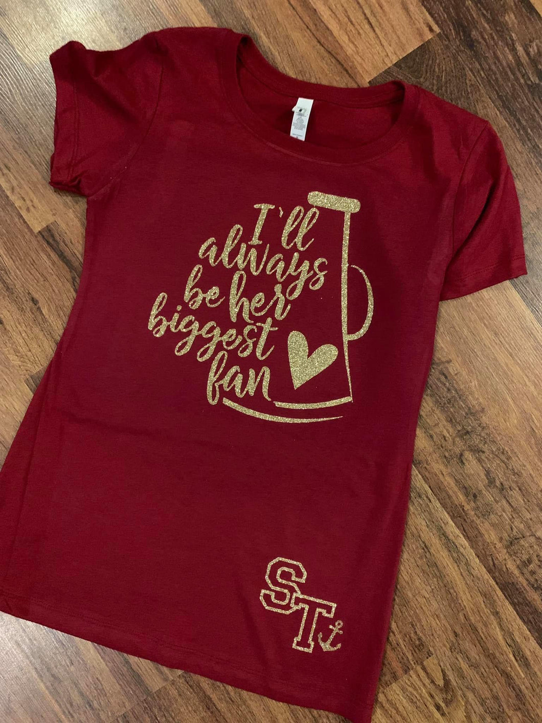 I'll Always Be Her Biggest Fan Cheer Tee (ST in Corner)