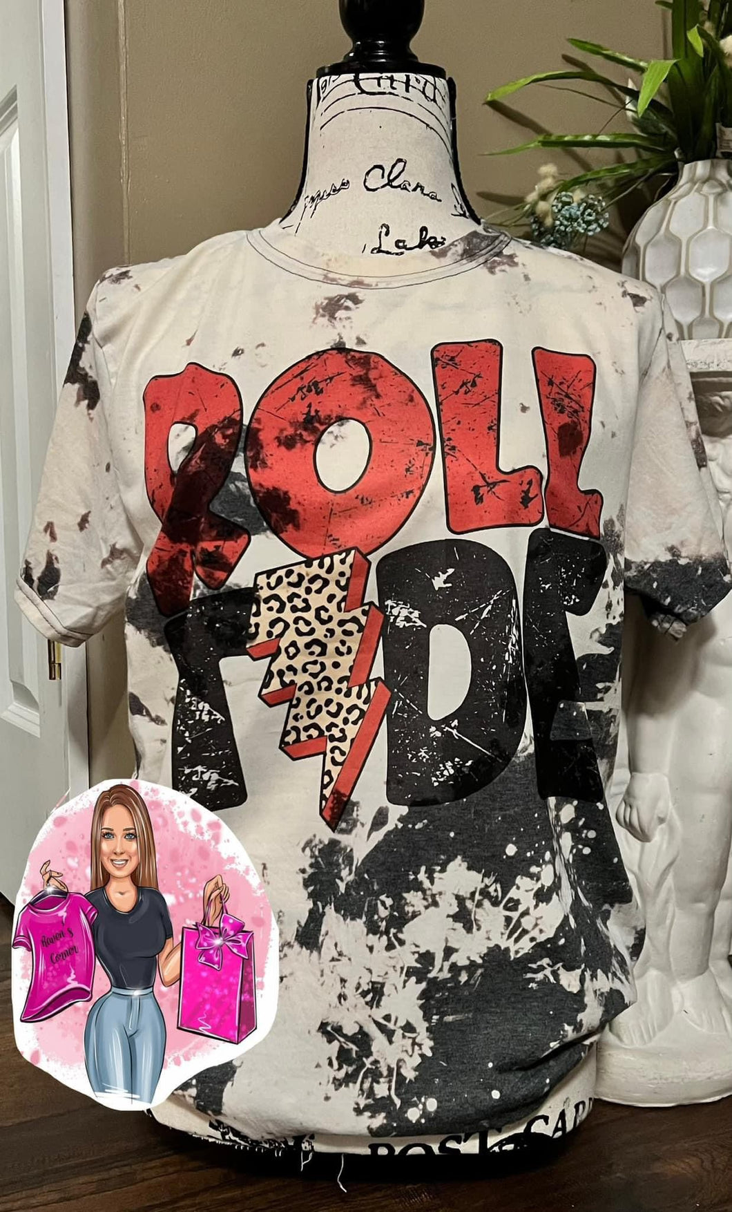 Roll T. Lightening Bolt Bleached Tee