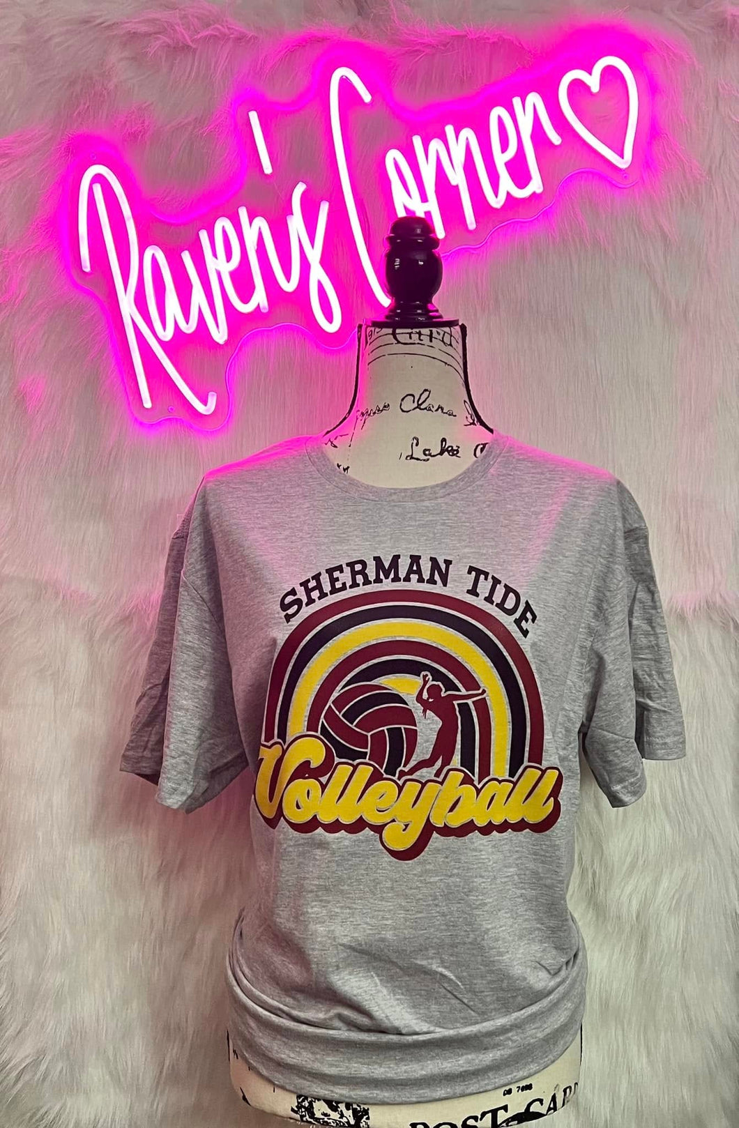 Sherman Tide Volleyball Rainbow Tee