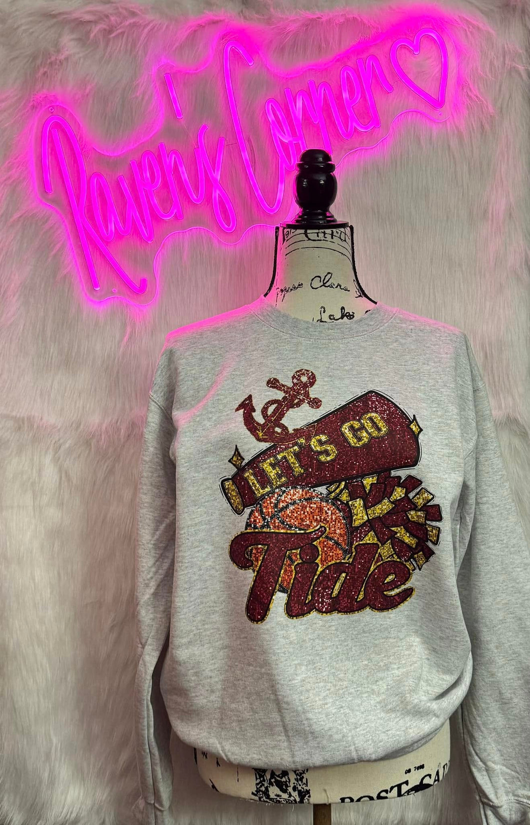 Sherman Tide Basketball/Cheer Faux Sequins Tee