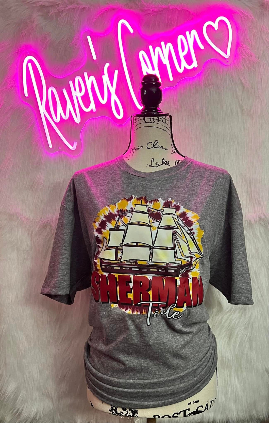 Sherman Tide Old School Ship Tie Dye Tee