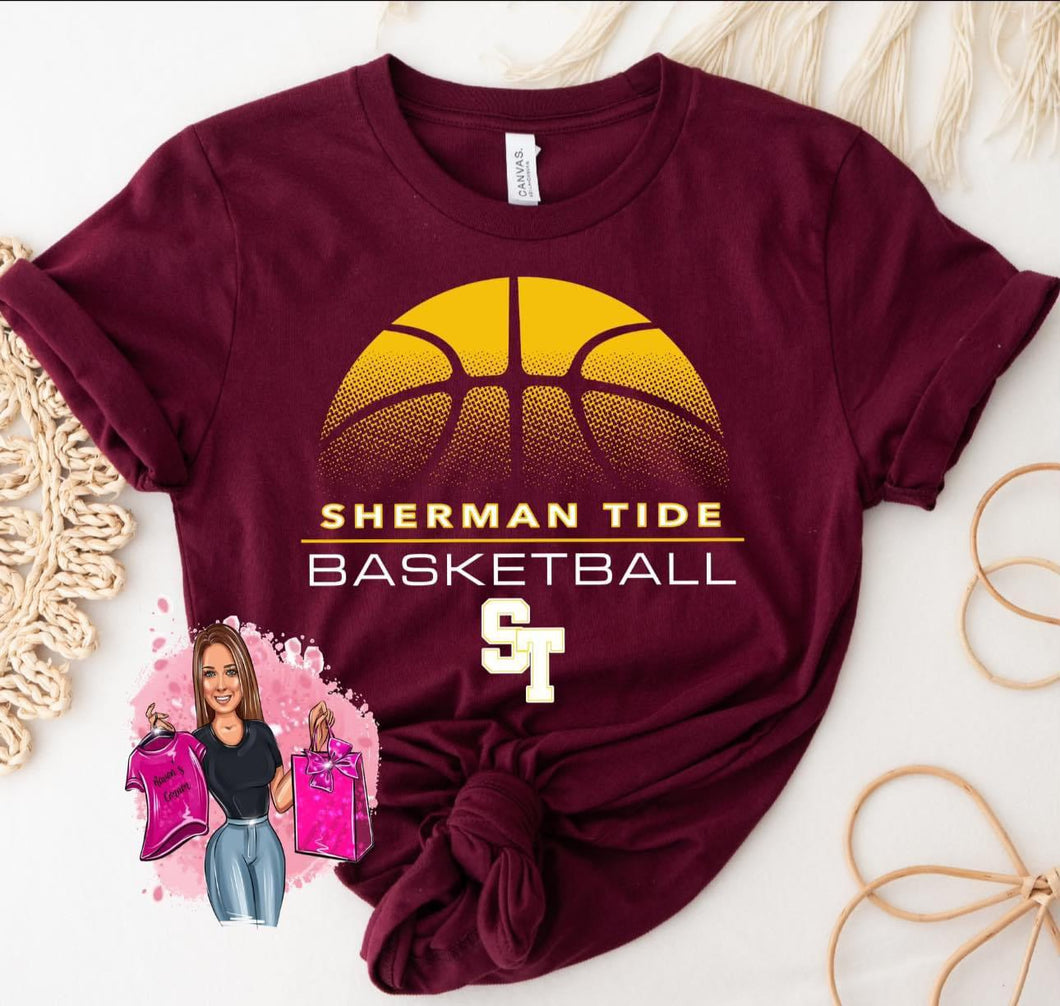 Sherman Tide Basketball Tee