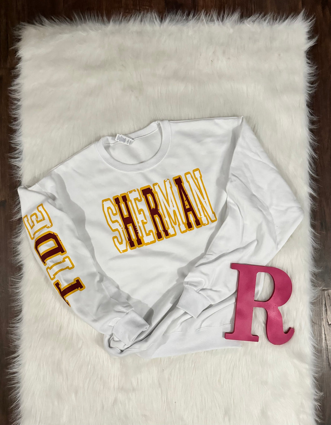 Sherman Tide Distressed Tee w/ Sleeve Design