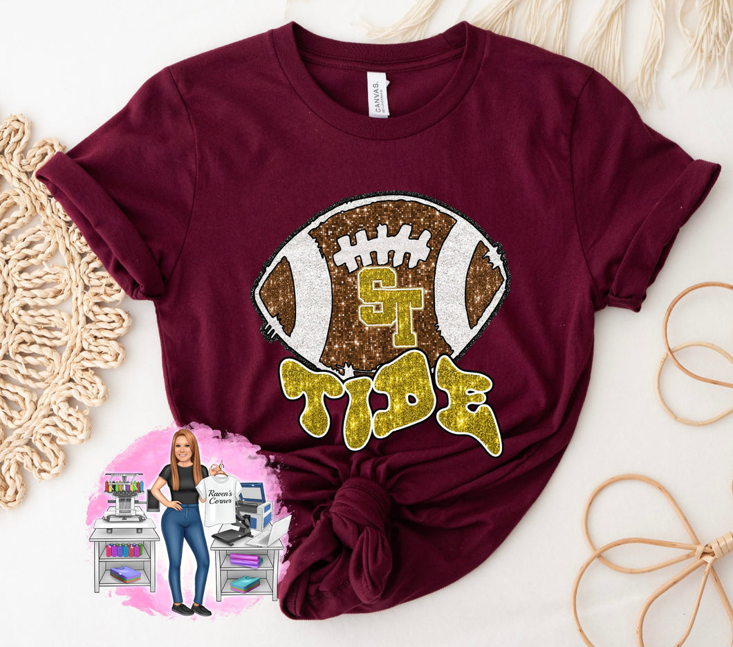 Sherman Tide Faux Sequin Football Tee