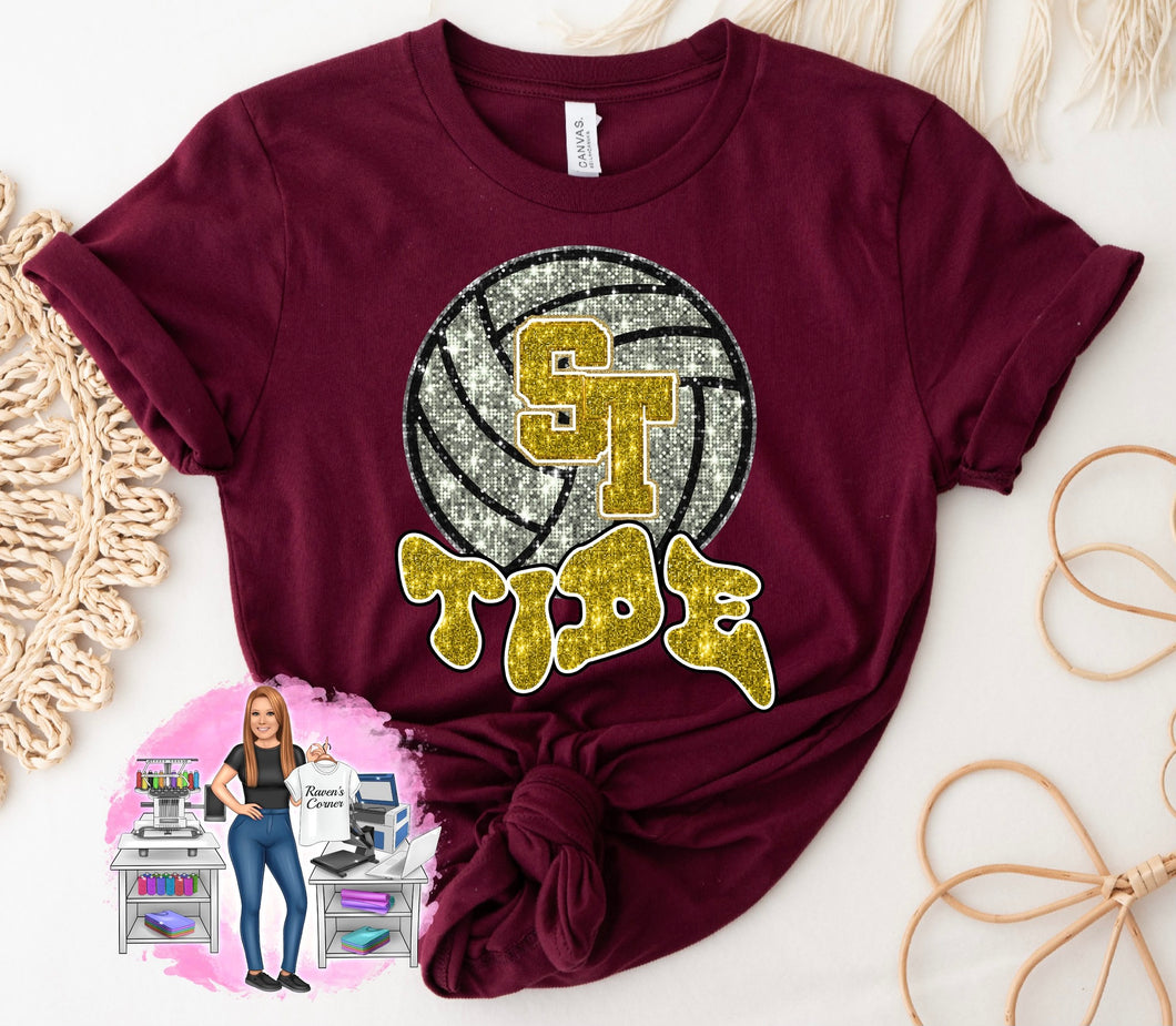 Sherman Tide Faux Sequin Volleyball Tee