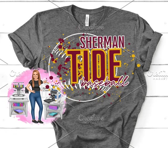 Sherman Tide Baseball Tee