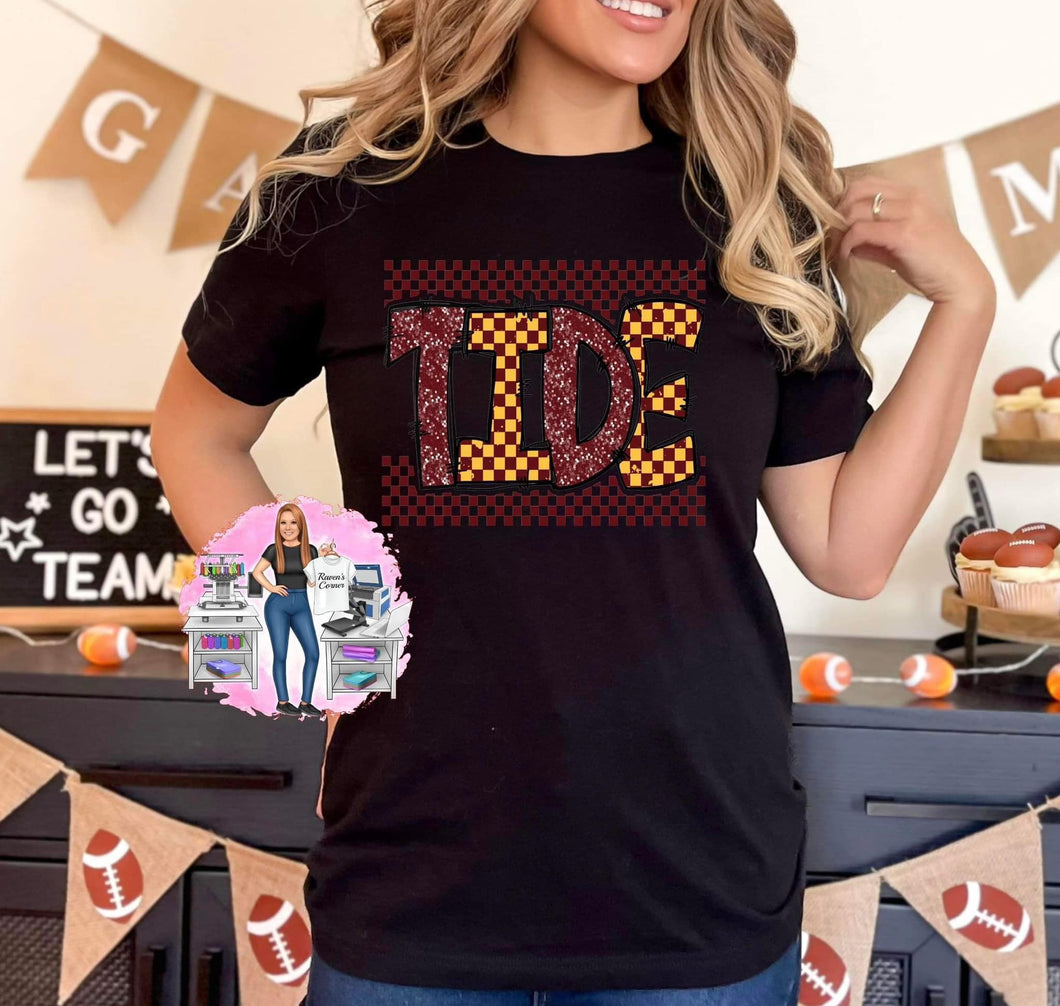 Sherman Tide Checkered Faux Sequins Tee