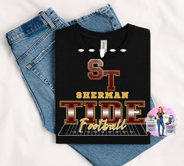 Sherman Tide Football w/ Field Tee