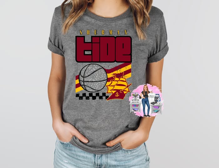 Sherman Tide Basketball Tee