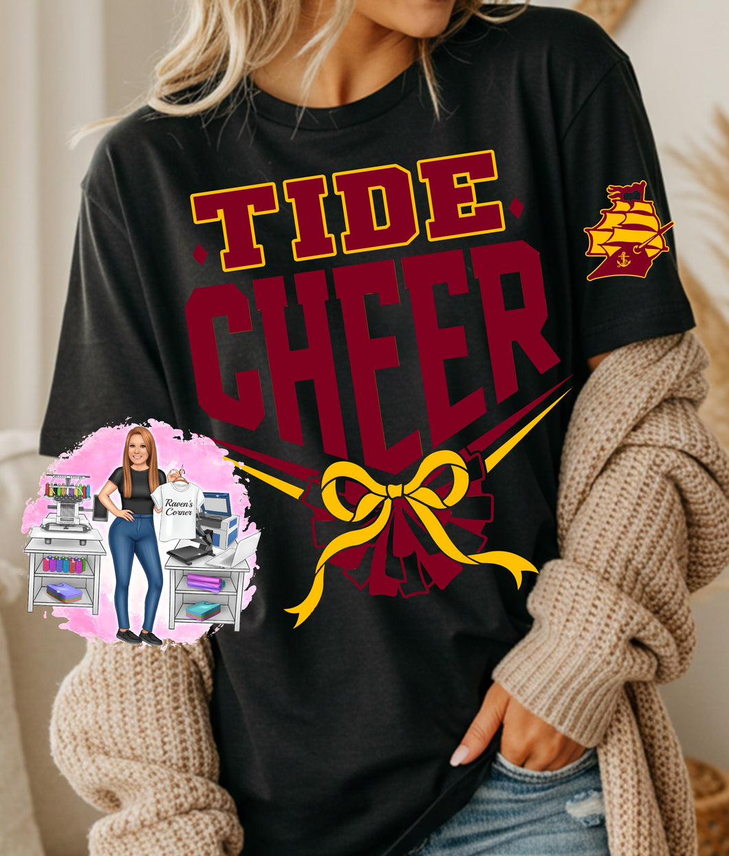 Tide Cheer Tee w/ Ship on the Sleeve