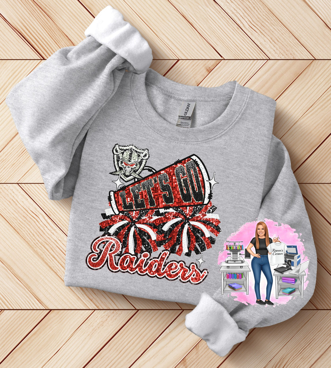 Raiders Faux Sequins Cheer Tee