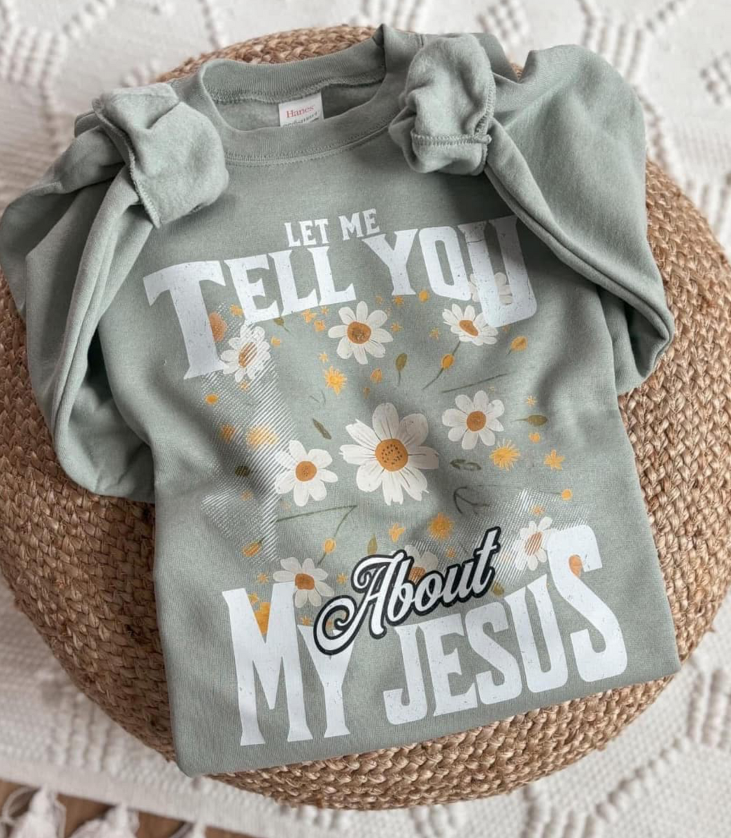 Let Me Tell You About My Jesus Tee, Sweatshirt, Long Sleeves, or Hoodie