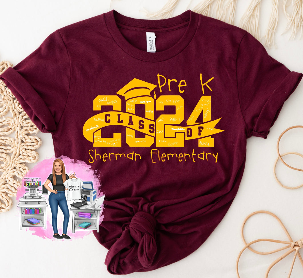 Sherman Elementary PreK Class Signature Tee 2024