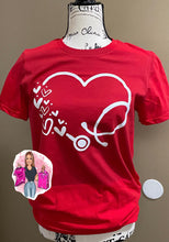 Load image into Gallery viewer, Valentine&#39;s Stethoscope Tee
