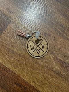 West Virginia Wooden Keychain