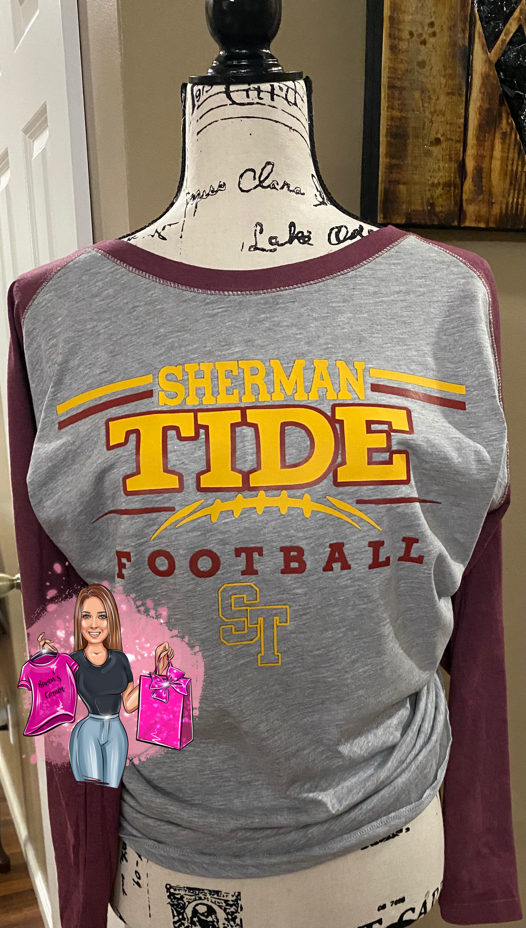 Sherman Tide Football Raglan Fan Gear