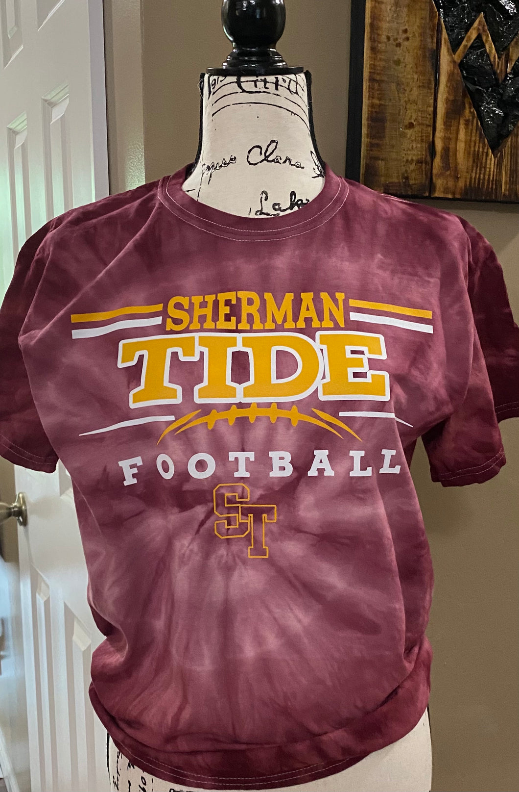 Sherman Tide Tie Dye Football Tee Fan Gear