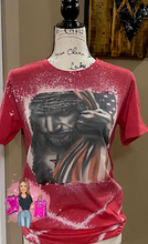 Load image into Gallery viewer, Jesus/American Flag Bleached Tee
