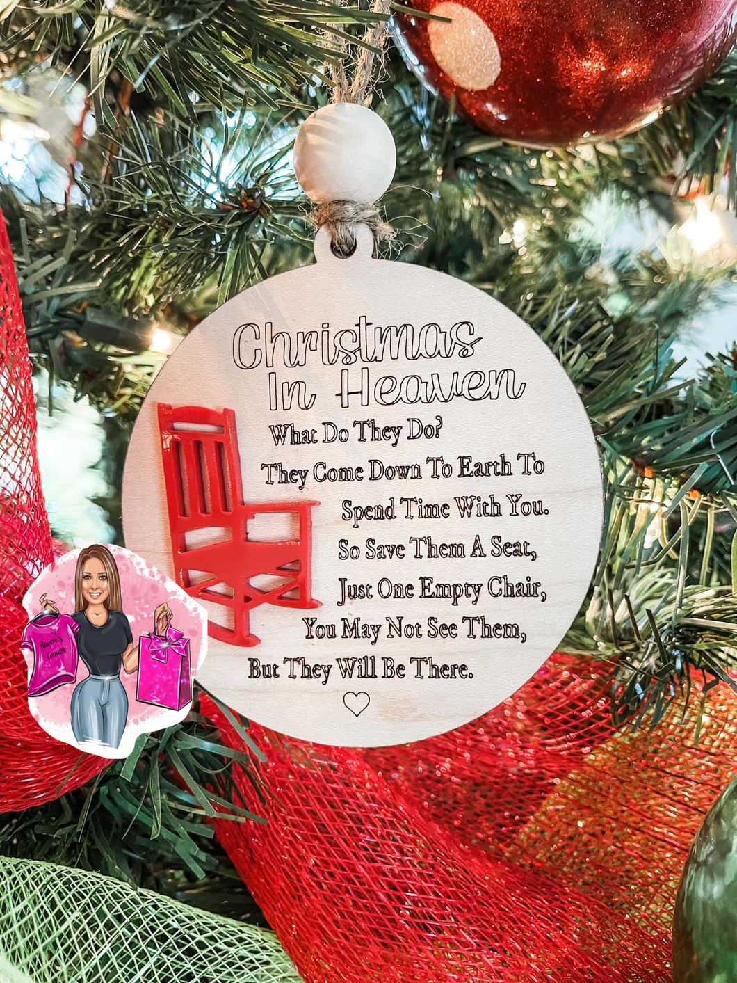 Wooden Memorial Christmas Ornament