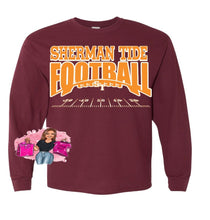 Load image into Gallery viewer, Sherman Tide Football Long Sleeves Tee Fan Gear 2022 Maroon and Gold Fan Gear
