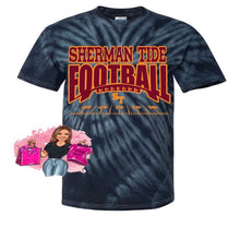 Load image into Gallery viewer, Sherman Tide Tie Dye Football Tee Fan Gear 2022 Maroon and Gold Fan Gear
