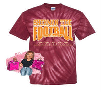 Load image into Gallery viewer, Sherman Tide Tie Dye Football Tee Fan Gear 2022 Maroon and Gold Fan Gear
