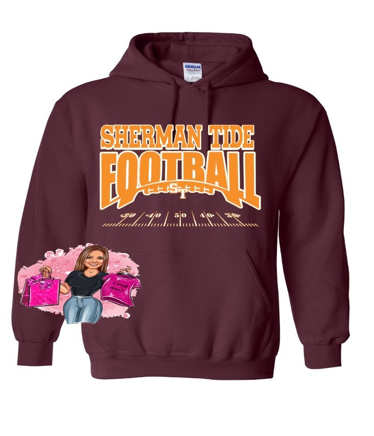 Sherman Tide Hoodie Fan Gear 2022 Maroon and Gold Fan Gear